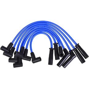 RLP Silicone Silic Slug Wires مجموعة Blue 8.0mm متوافقة مع Jeep 91-99 Cherokee 91-92 Comanche 93-98 Grand Cherokee 91-99 Wrangler L6 4.0L استبدال 56041856AA-حزمة 7 in Kuwait