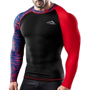 Men’s UPF 50+ Sun Protection Long Sleeve Rash Guard Swim Shirts