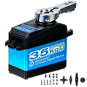 45KG High Torque Servo 8.4V Coreless RC Steering Servo Motors Stainless Steel Gear Low Profile Waterproof for 1/8 1/10 1/12 Scale Cars DIY Robotic - 270 Degree