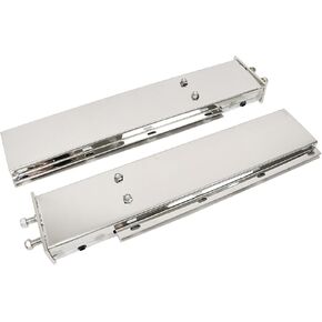 1 Pair 30 2 1/2 Bolt Spacing Stainless Steel Chrome Mud Flap Hanger with Light Cutouts Spring Loaded Replacement for Semi Trucks