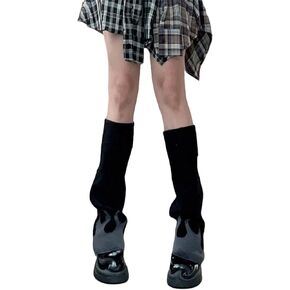HeiBai Xiong Y2K Harajuku Leg Warmers for Women Goth Cute Japanese Punk Rave Emo