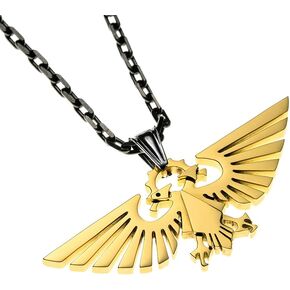Starforged Warhammer 40000 Imperial Aquila WH40 رجال قلادة من الفولاذ المقاوم للصدأ الذهب مطلي بالذهب