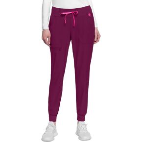 Med Couture Scrub Pants for Women Mid Rise Scrub Jogger with 5 Pockets Rib-Knit Cuffs with Drawstring Waistband MC102