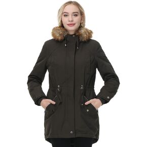 ANOTHER CHOICE Women's Hooded Winter Coat Waterproof Parka Jacket Warm Sherpa FLeece Lined Winter Parka Coat