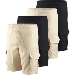 Men's 3/4 Pack Classic Cargo Shorts 10 Inseam,4 Pockets Walking Shorts Casual Lightweight with Waistband Drawstring