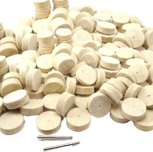 DRILAX Wool Felt Buffing Polishing Wheels 102 Pieces 429 Compatible with Dremel Polishing Kit for Jewelry 1 inch Diameter Thick 2 Screw Mandrel 401 1/8 inch Shank Rotary Tool in Saudi Arabia
