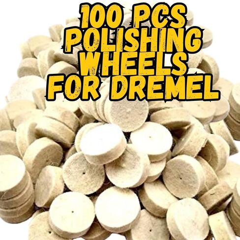 DRILAX Wool Felt Buffing Polishing Wheels 102 Pieces 429 Compatible with Dremel Polishing Kit for Jewelry 1 inch Diameter Thick 2 Screw Mandrel 401 1/8 inch Shank Rotary Tool in Saudi Arabia