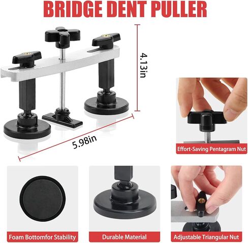 HUGBEO 128 PCS Dent Removal Kit,Paint-Safe Dent Removal Tools, DIY Dent Puller Set with Black Lifter, T-Bar, Bridge Suction Cup Puller, Rubber Hammer & Glue Gun for Car Dent Removal in Kuwait