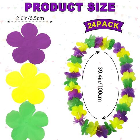 Juntbrushs 24 Pack وطني Leis Red White و Blue Flower Leis ، 4 يوليو أكاليلز هاواي Luau زهرة قلادات كبيرة في الرابع من يوليو ، يوم الذكرى ، ديكورات يوم الاستقلال. in Saudi Arabia