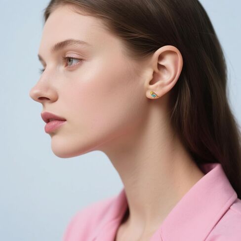 SLUYNZ Sterling Silver Little Bird Earrings Stud for Women Teens Colorful Small Bird Stud Earrings Small Pet Animal Earrings Enamel Stud Earrings in Kuwait
