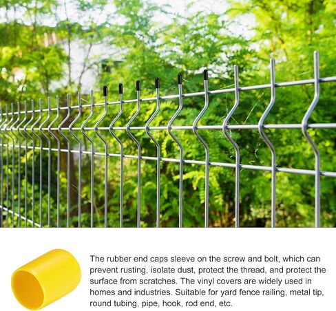 Screw Thread Protector Cover Rubber End Caps, [for Screw, Bolt] - 1/4"(6mm) ID/Yellow/50pcs in Saudi Arabia