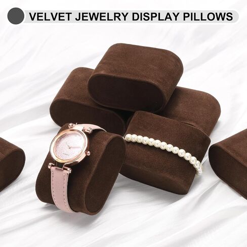 uxcell 8pcs Bracelet Watch Pillow Velvet Jewelry Display Pillows Cushion Pad Watch Storage Pillow for Watch Box Light Brown in Saudi Arabia