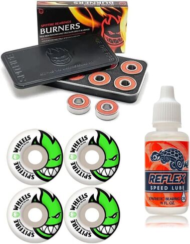 عجلات التزلج Spitfire Bighead أبيض/أحمر - محامل العظام - محامل ألواح التزلج الدقيقة Bones Reds (8) حزمة - مادة تشحيم محمل التزلج على الجليد بسرعة العظام (52 مم) in Saudi Arabia