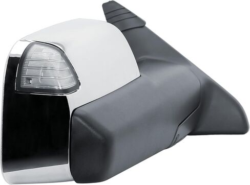 Passenger Right Side Door Towing Mirror Black Back Cover Power and Heated Glass with Turn Signal Light and Puddle Light Manual Folding and Temperature Sensor For Ram 1500 2500 3500 2009-2018 in Saudi Arabia