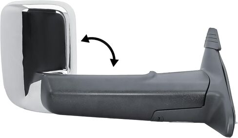 Passenger Right Side Door Towing Mirror Black Back Cover Power and Heated Glass with Turn Signal Light and Puddle Light Manual Folding and Temperature Sensor For Ram 1500 2500 3500 2009-2018 in Saudi Arabia