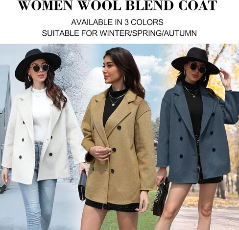 Wool Blend Wrap Coat Women’s Superior 70 ٪ معطف صوف ، معطف صوف طويل أنيق مع حزام in Kuwait