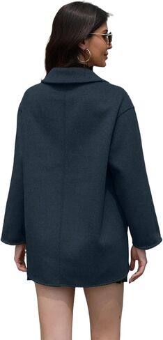 Wool Blend Wrap Coat Women’s Superior 70 ٪ معطف صوف ، معطف صوف طويل أنيق مع حزام in Kuwait