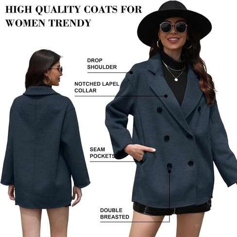 Wool Blend Wrap Coat Women’s Superior 70 ٪ معطف صوف ، معطف صوف طويل أنيق مع حزام in Kuwait