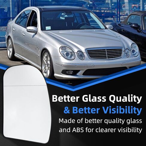 Driver Side Mirror Replacement for Mercedes Benz E Class W211 E320 E350 E500 E55, C Class W203 C230 C240 C280 C320 C350 - Left Side Mirror Glass, Rear View Mirrors Glass with Power Heated in Saudi Arabia