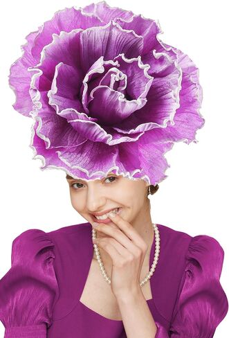 Gionforsy Large Flower Fascinators Hat Tea Party Hats for Women Flower Cocktail Headband for Wedding in Kuwait