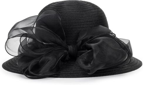Women Organza Kentucky-Chunch-Derby Sun-Hat Bowler Fascinator-Tea-Party Hat for Spring Summer in Saudi Arabia