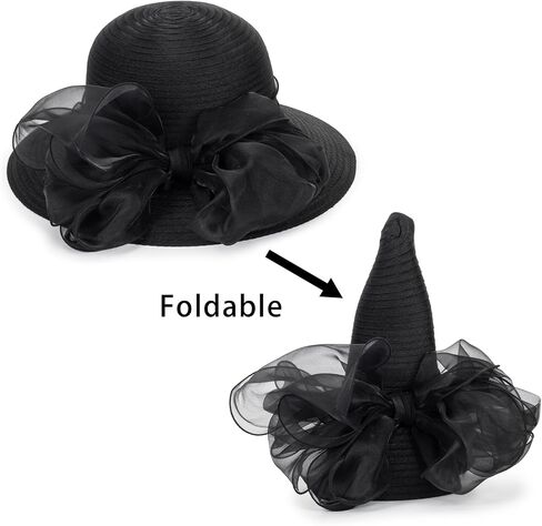 Women Organza Kentucky-Chunch-Derby Sun-Hat Bowler Fascinator-Tea-Party Hat for Spring Summer in Saudi Arabia