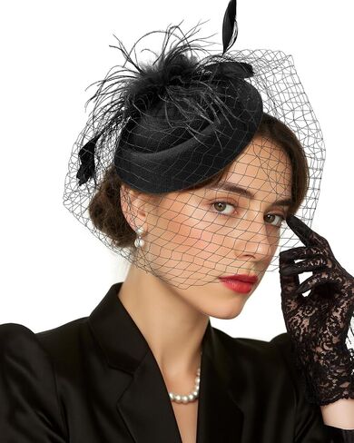 قبعات Century Star Hats for Women 2025 Kentucky Hat Derby Mesh Feather Tea Hat مع عقال ومقطع in Saudi Arabia