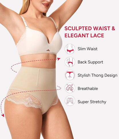 Neability 2 Pack Tummy Control Control Wear for Women Thong Intondies Banties Seamless Brans Burns Recial in Kuwait
