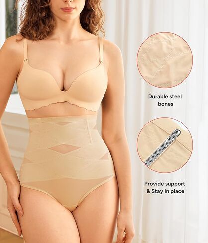 كومايز التحكم في البطن ثونغ للنساء - عالي الخصر ثونغ ضغط الملابس الداخلية المشكل الجسدية in Kuwait