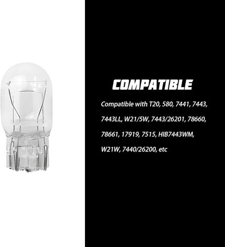 CAR T20 7443/1891 لمبة فرامل الأسلاك المزدوجة ، 10pcs 12v 21/5W إشارة إشارة الإشارة الإشارة ، بديل إضاءة مؤشر DRL ، Universal لمعظم السيارات (بيضاء) in Kuwait