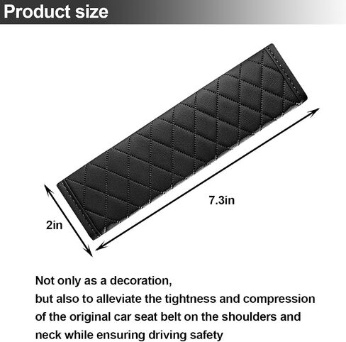 Mandark Car Seat Belt Cover, 2PCS Soft Comfort Vehicle Seatbelt Protection Pad for Safety Driving, Automotive Interior Harness Neck Shoulder Strap Protector Accessories, Universal Fit (Black) in Saudi Arabia