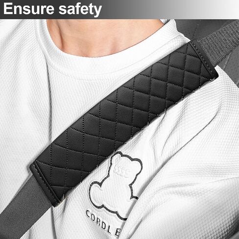 Mandark Car Seat Belt Cover, 2PCS Soft Comfort Vehicle Seatbelt Protection Pad for Safety Driving, Automotive Interior Harness Neck Shoulder Strap Protector Accessories, Universal Fit (Black) in Saudi Arabia
