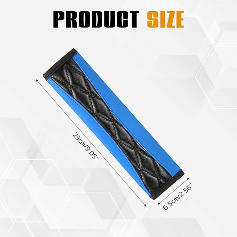 2PCS Car Seat Belt Cover Pad, Soft Leather Seatbelt Covers for Car, Seatbelt Protector for Shoulder & Neck, Universal Seat Belt Shoulder Strap Covers for Kids and Adults (Blue) in Kuwait