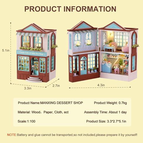 DIY Miniature House Kit, CUTEROOM Wooden Dollhouse Kit Mini House Making Kit with Furnitures, DIY Dollhouse Kit Birthday Gift for Women and Girls (Gift Shop) in Kuwait