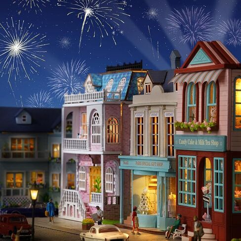 DIY Miniature House Kit, CUTEROOM Wooden Dollhouse Kit Mini House Making Kit with Furnitures, DIY Dollhouse Kit Birthday Gift for Women and Girls (Gift Shop) in Kuwait