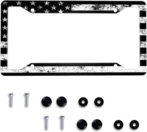 Baseball License Plate Frame Retro - Baseball Ball Texture License Plate Covers Aluminum Metal Cute Auto Car Tag Holder with 2 Holes Equipped with Screws for Men Women in Kuwait