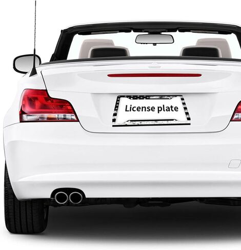 Baseball License Plate Frame Retro - Baseball Ball Texture License Plate Covers Aluminum Metal Cute Auto Car Tag Holder with 2 Holes Equipped with Screws for Men Women in Kuwait