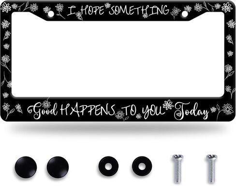 Cherry Blossom Butterfly License Plate Frame Funny Flowers License Plate Frames Stainless Steel Accessories Cars Decor with 2 Holes and Screws Fits Standard Us Ca Vehicles Size 12.2 X 6 Inches in Saudi Arabia