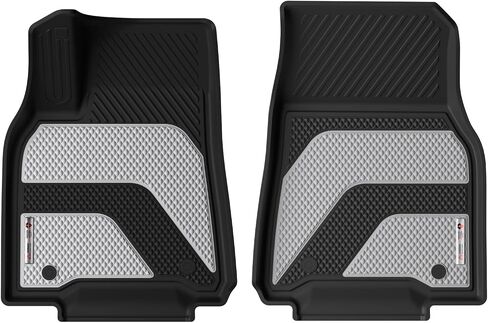 Coverado Floor Mats FrontPair, Cargo Liners Compatible with Tesla Model Y 2024 2023 2022 2021 2020, All Weather TPE Cargo Liner Floor Liners, Trunk Floor Mat BlackGray Two-Tone(2pcs) in Kuwait