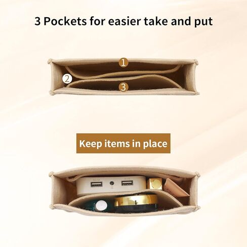 Purse Insert Organizer for Hermes Evelyne 29 Bag PM, Premium Purse Felt Insert (E29, Orange) in Kuwait