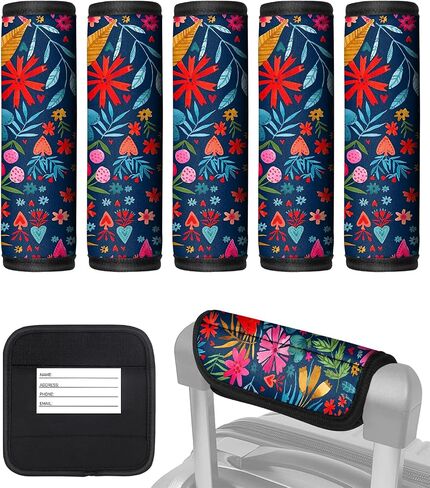 Slohif Luggage Handle Wrap 5pcs معرف حقيبة - غطاء حزام حقيبة لإكسسوارات سفر Bogg. in Kuwait