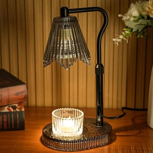 Candle Warmer Lamp with Adjustable Height - Flameless 4-Level Dimmable Wax Warmer, Timer Function & Stylish Design in Multiple Colors（Black） in Saudi Arabia