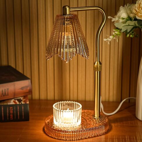 Candle Warmer Lamp with Adjustable Height - Flameless 4-Level Dimmable Wax Warmer, Timer Function & Stylish Design in Multiple Colors（Black） in Saudi Arabia