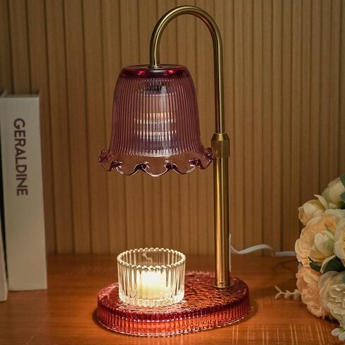 Candle Warmer Lamp with Adjustable Height - Flameless 4-Level Dimmable Wax Warmer, Timer Function & Stylish Design in Multiple Colors (Blue) in Saudi Arabia