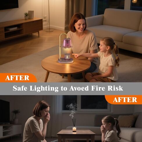 Candle Warmer Lamp with Adjustable Height - Flameless 4-Level Dimmable Wax Warmer, Timer Function & Stylish Design in Multiple Colors (Blue) in Saudi Arabia
