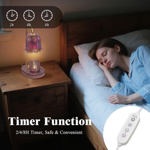 Candle Warmer Lamp with Adjustable Height - Flameless 4-Level Dimmable Wax Warmer, Timer Function & Stylish Design in Multiple Colors (Blue) in Saudi Arabia