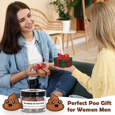 60 PCS Positive Poo Affirmation Cards for Women Daily Positive Messages in A Decorative Jar Poop Gifts for Birthday Men Friends Coworkers Graduation Gifts for Her(PositivePoo, 60pcs) in Saudi Arabia