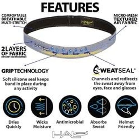 Halo Headband Sweatband Slim, 1-inch Black Air in Kuwait