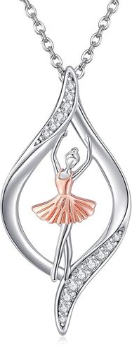 Gymnastics Jewelry Sterling Silver Gymnastics/Cheerleading/Ballet/Book Necklaces Dancing Jewelry for Women Dancer in Saudi Arabia