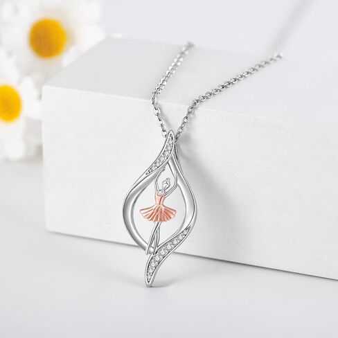 Gymnastics Jewelry Sterling Silver Gymnastics/Cheerleading/Ballet/Book Necklaces Dancing Jewelry for Women Dancer in Saudi Arabia